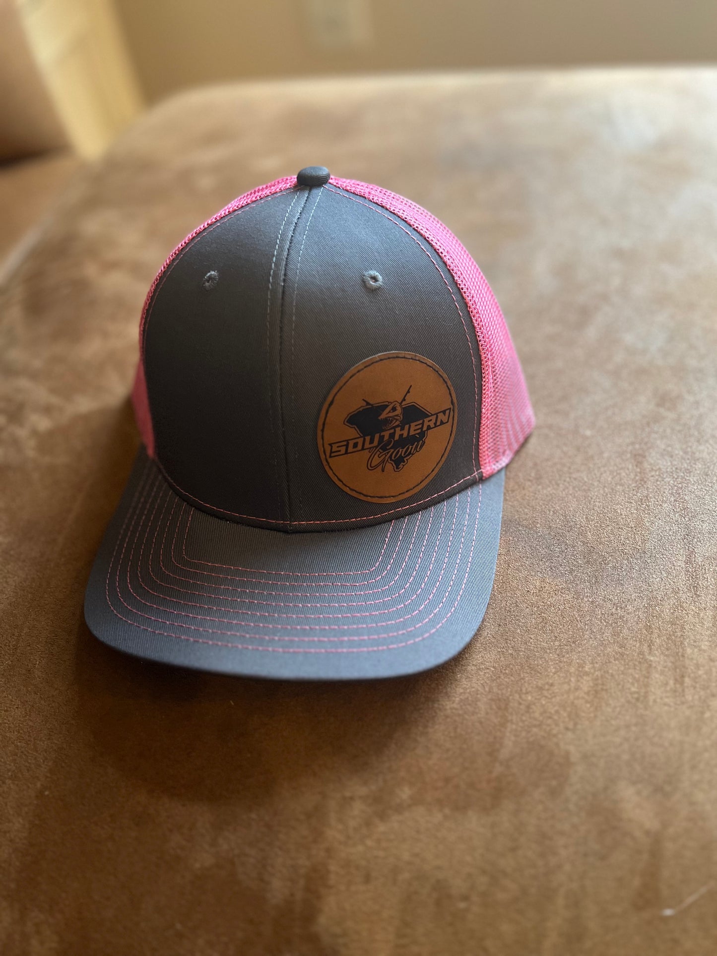 Southern Goon Logo Leather Patch Mesh Trucker Hat