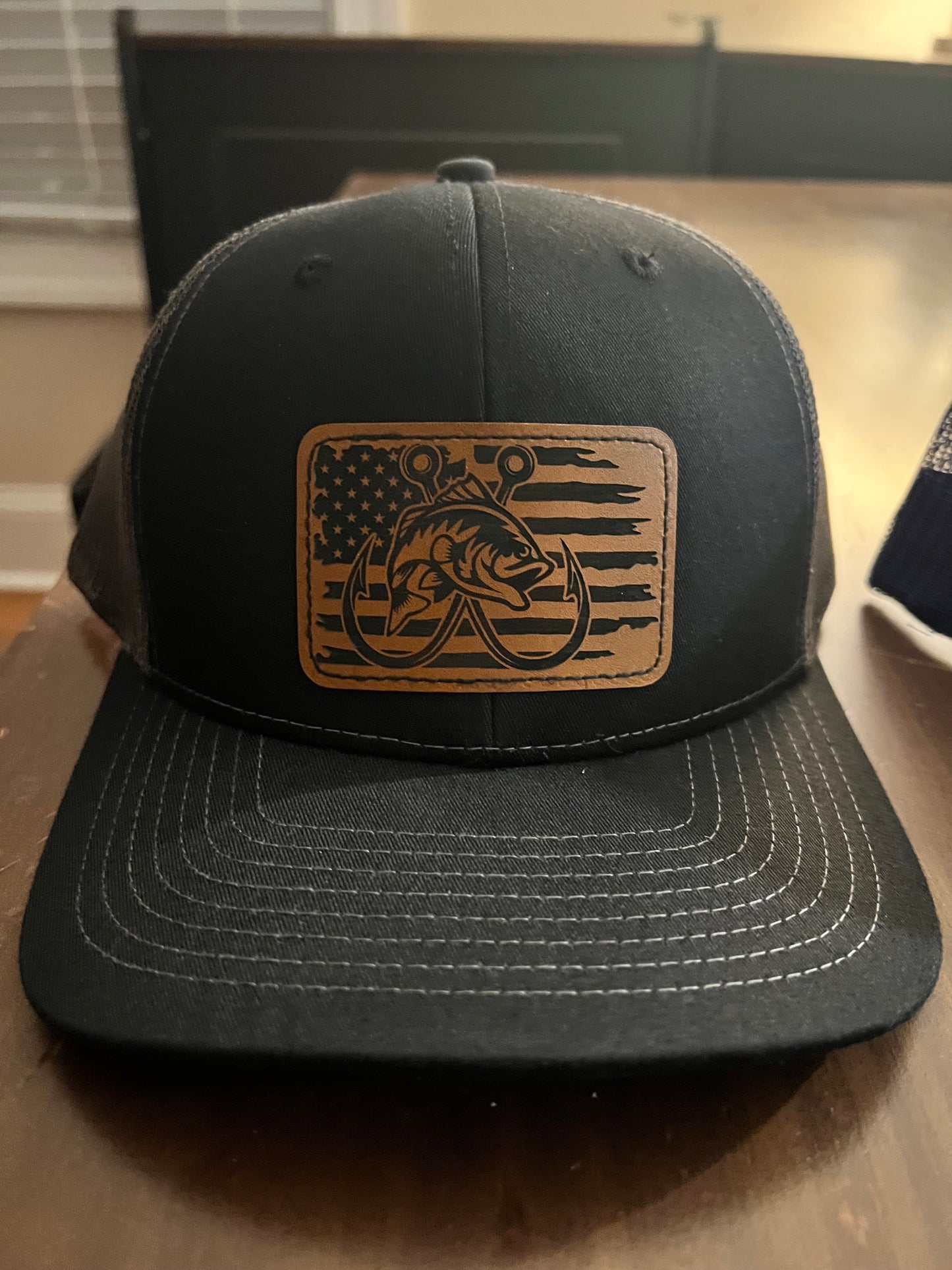 MERICA Bass Leather Patch Mesh Trucker Hat