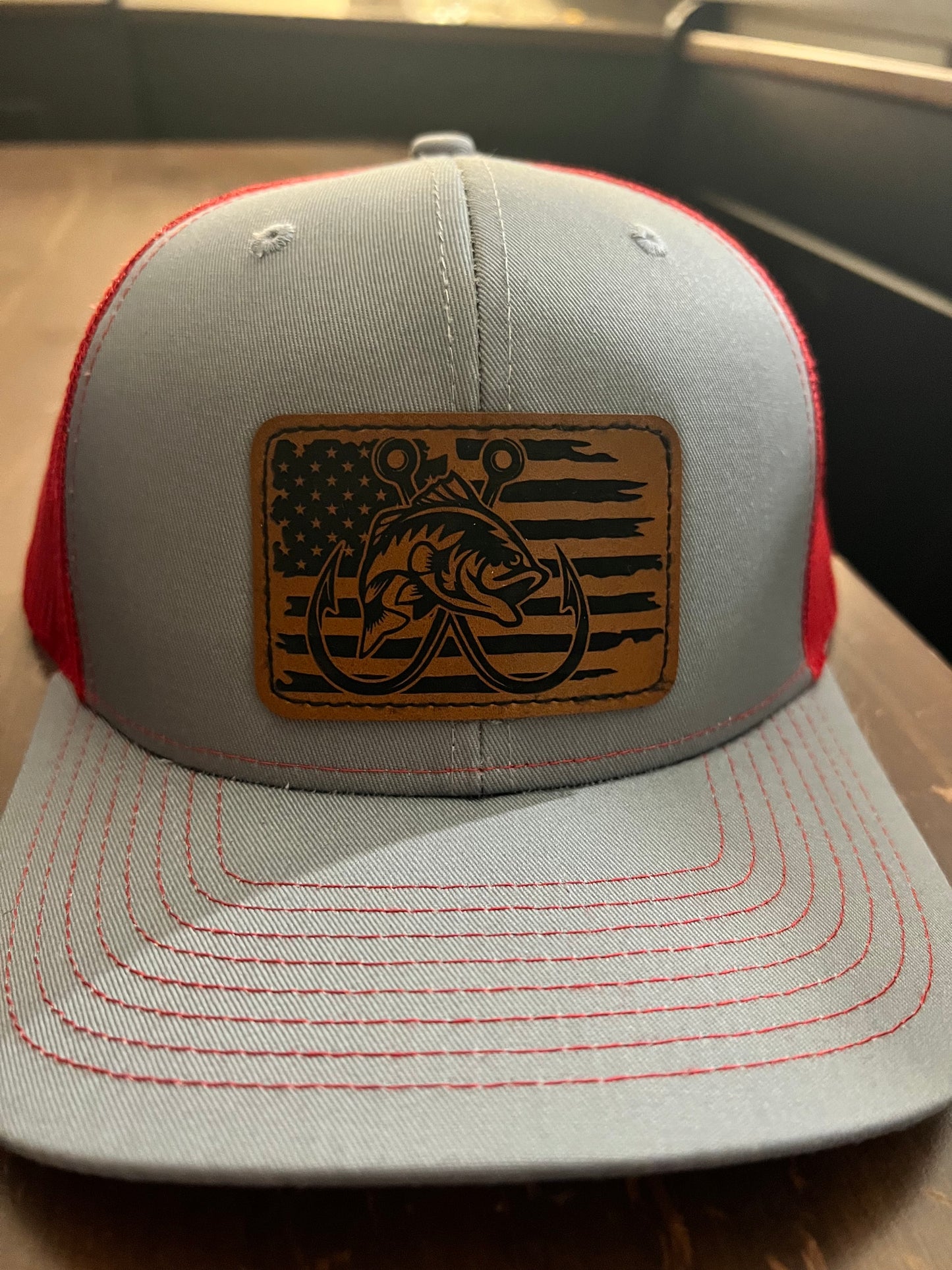 MERICA Bass Leather Patch Mesh Trucker Hat